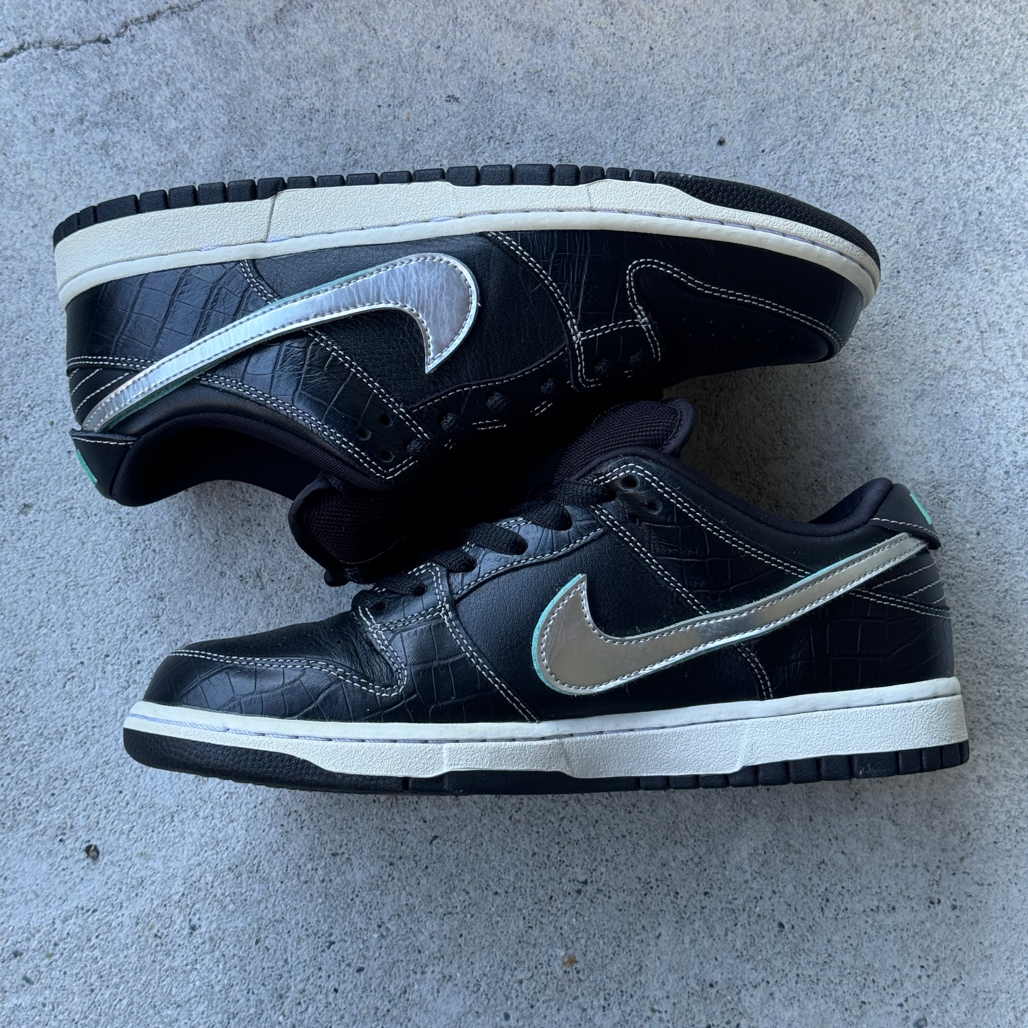 9.5 US - NIKE SB DUNK LOW BLACK DIAMOND W BOX 2018