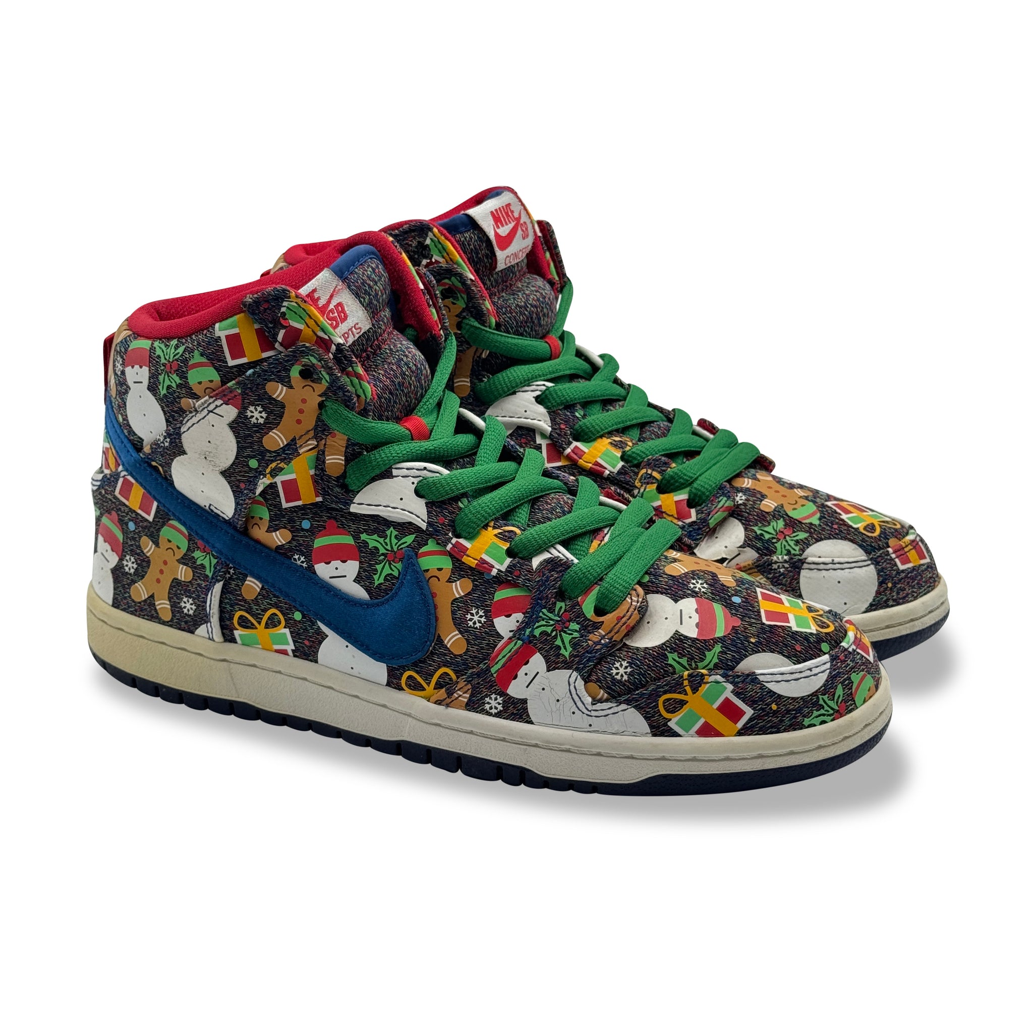 8.5 US - NIKE SB DUNK HIGH CONCEPTS UGLY CHRISTMAS SWEATER W BOX 2017