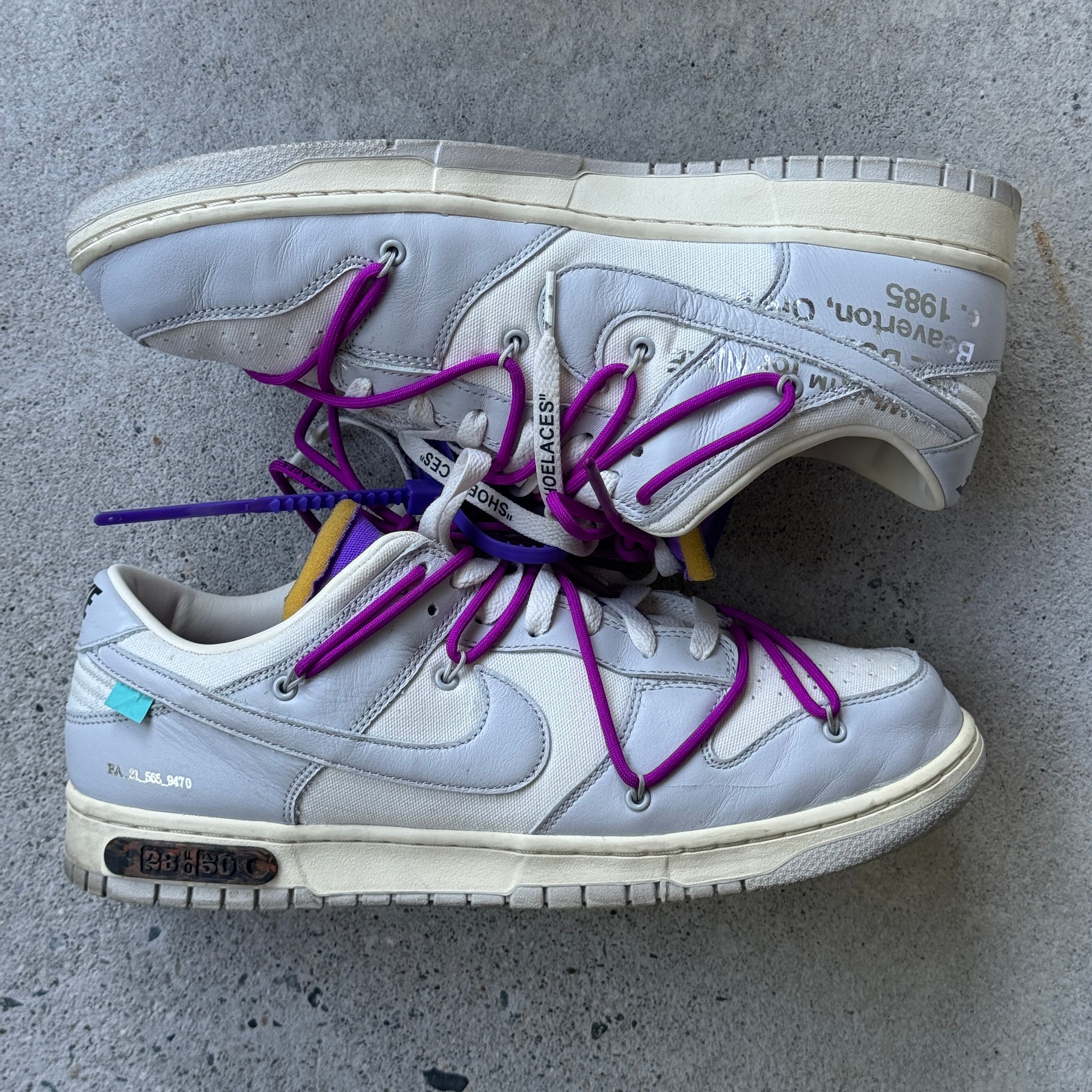 12 US - NIKE DUNK LOW OFF WHITE LOT 28 2021